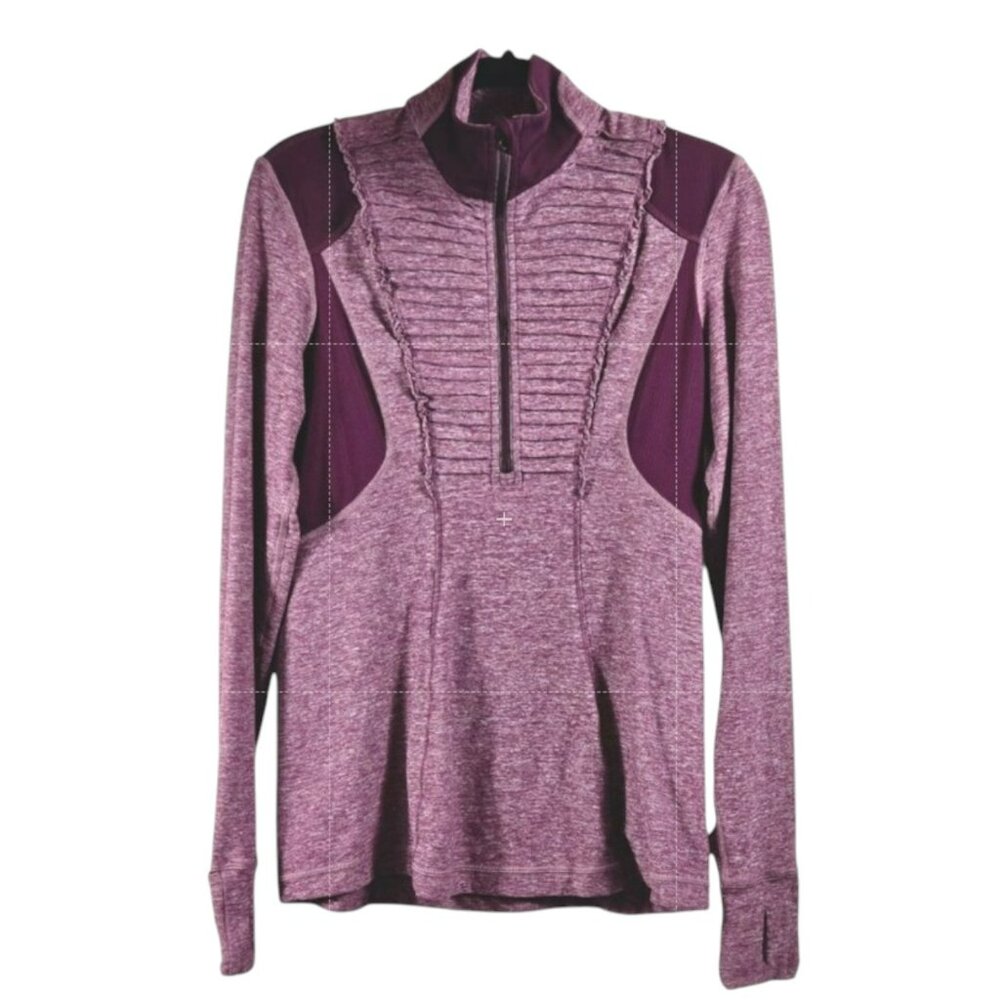 Lululemon Size 8 Activewear Jacket 3/4 Zip Back Zipper Burgundy